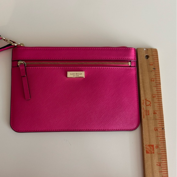 KATE SPADE | Zipper Wallet Wristlet Clutch Purse Pink Gold Leather Like New - Picture 6 of 8